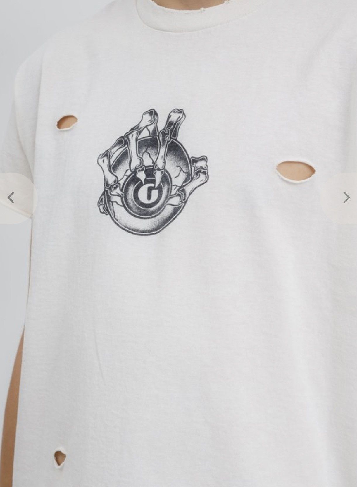 Gallery Dept. GALLERY DEPT CLAW ATK TEE WHITE SMALL Size US S / EU 44-46 / 1 - 5 Thumbnail