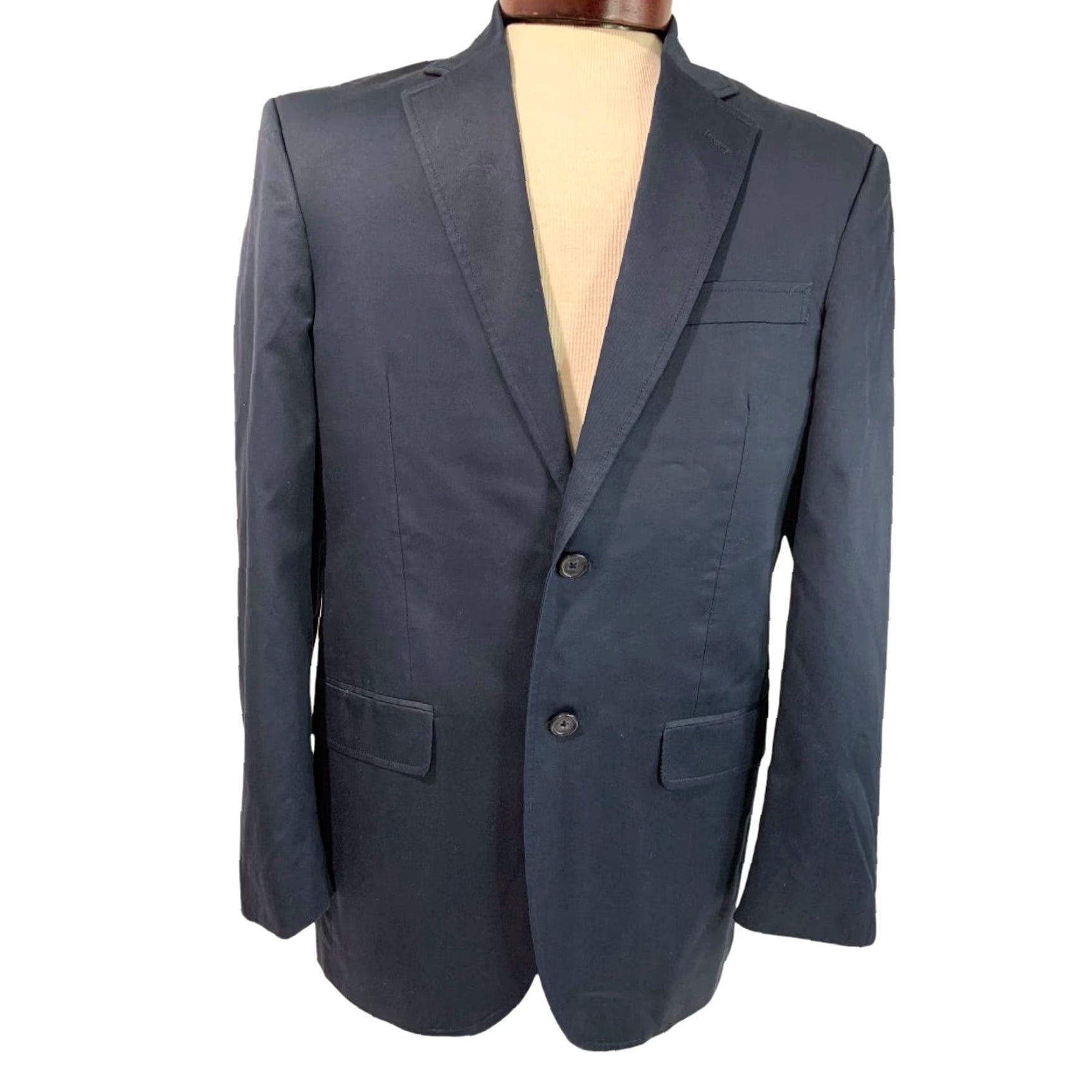 Tommy Hilfiger VINTAGE Tommy Hilfiger Mens Navy Blue Cotton Sport Coat Jacket 38R Blazer Shirt? Size 38R - 2 Thumbnail