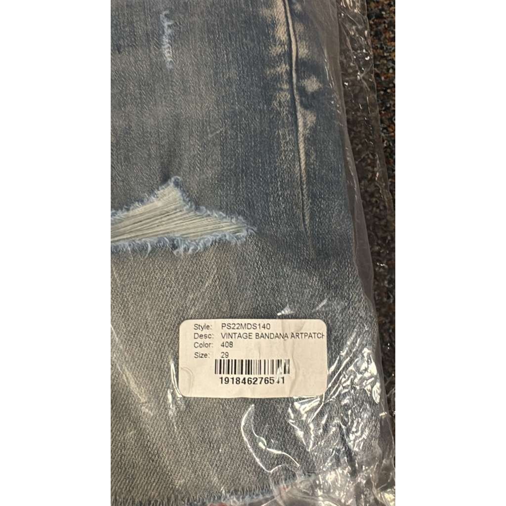 Amiri o1rshd1 Vintage Bandana Artpatch Jeans in Clay Indigo Size US 29 - 21 Thumbnail