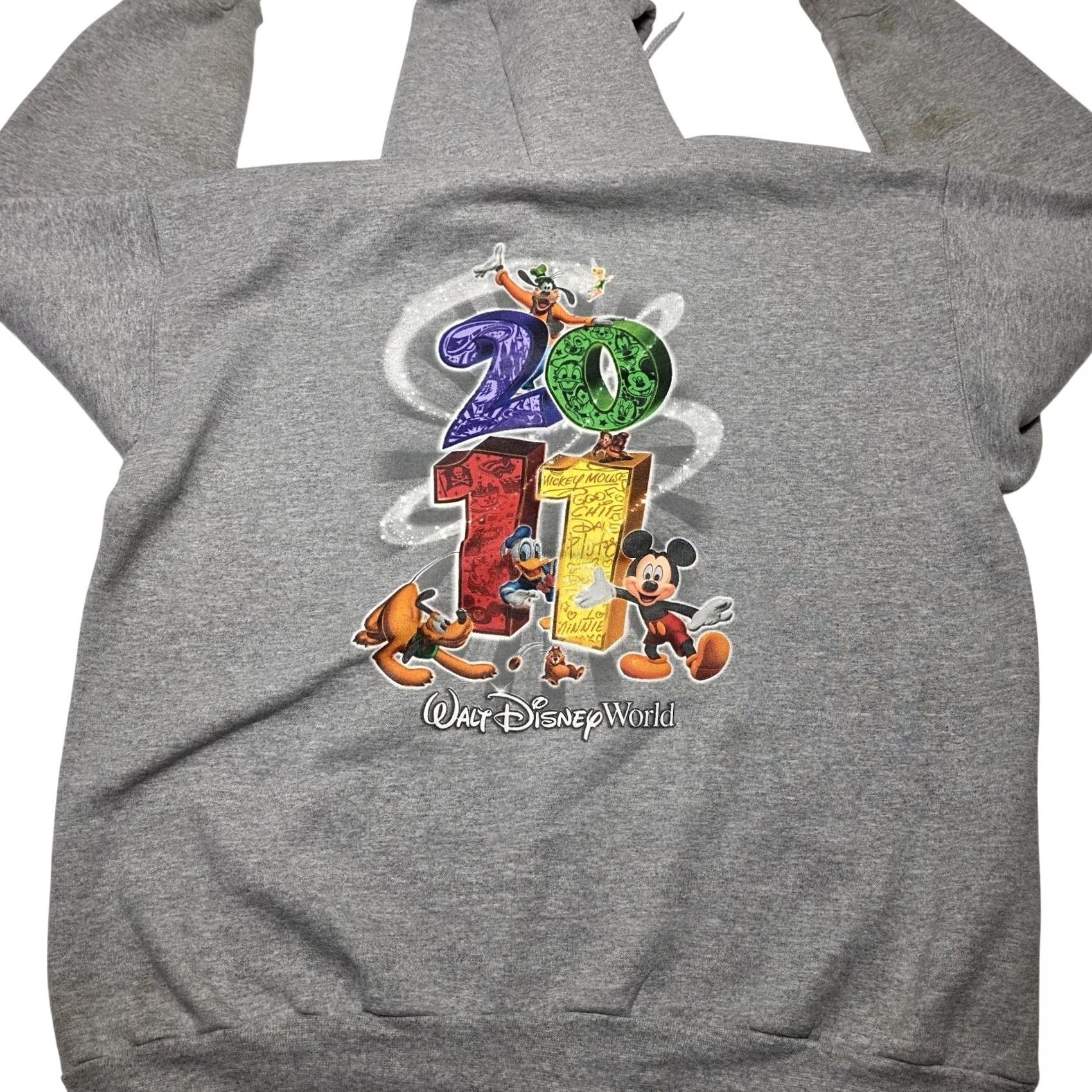 Disney VINTAGE Disney Hoodie Men’s Large Gray Sweatshirt Zip Walt Disney World 2011 Distressed Size US L / EU 52-54 / 3 - 2 Thumbnail