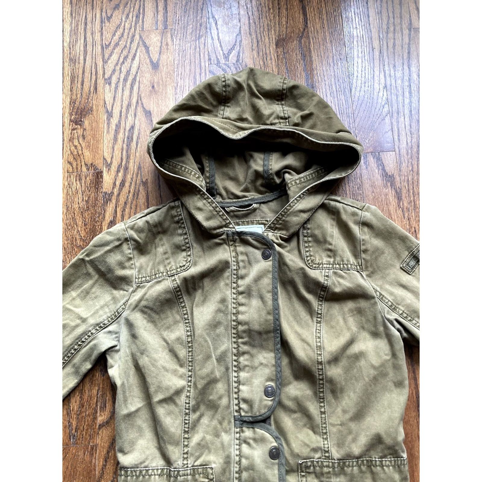 Abercrombie & Fitch Abercrombie & Fitch Jacket Womens Small Military Army Olive Green Utility Zipper Full Zip Size S / US 4 / IT 40 - 4 Thumbnail