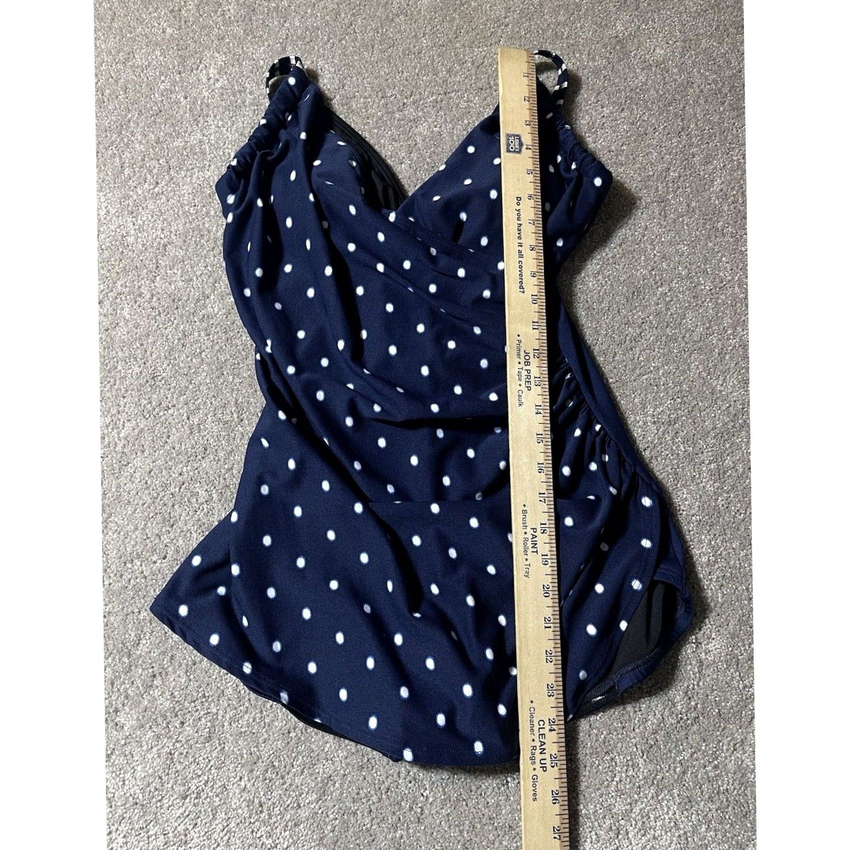 Vintage VINTAGE Gabar One Piece Swimsuit 12 Polka Dot Ruched Pinup Retro Coastal Classic Beach Women XXL? Size ONE SIZE - 5 Thumbnail