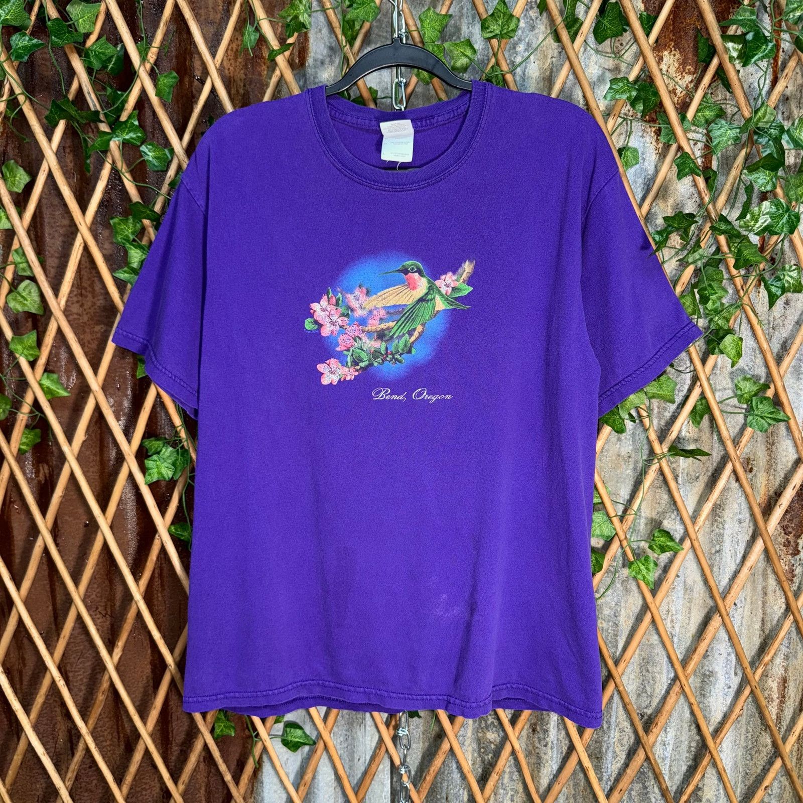 Gildan Vintage Y2K bend Oregon cozy cute hummingbird 2000s t-shirt Size US L / EU 52-54 / 3 - 1 Thumbnail