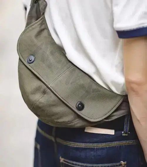 Y2K Military Utility 2 Way Sling Bag Belt Bag Fanny Pack in Black, Men's