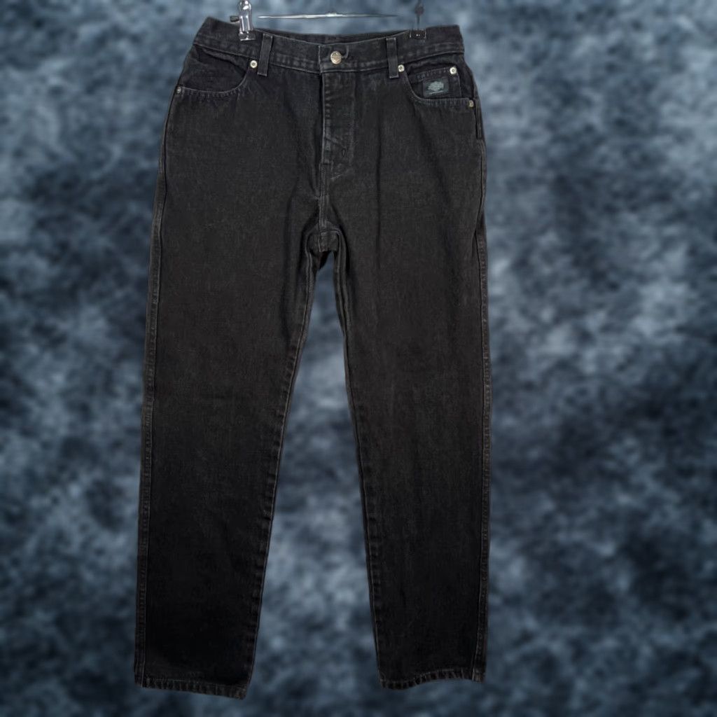 Harley Davidson VINTAGE Harley-Davidson Womens 8L Black Classic Fit Straight Leg Jeans 100% Cotton Denim Size 30" / US 8 / IT 44 - 1 Thumbnail