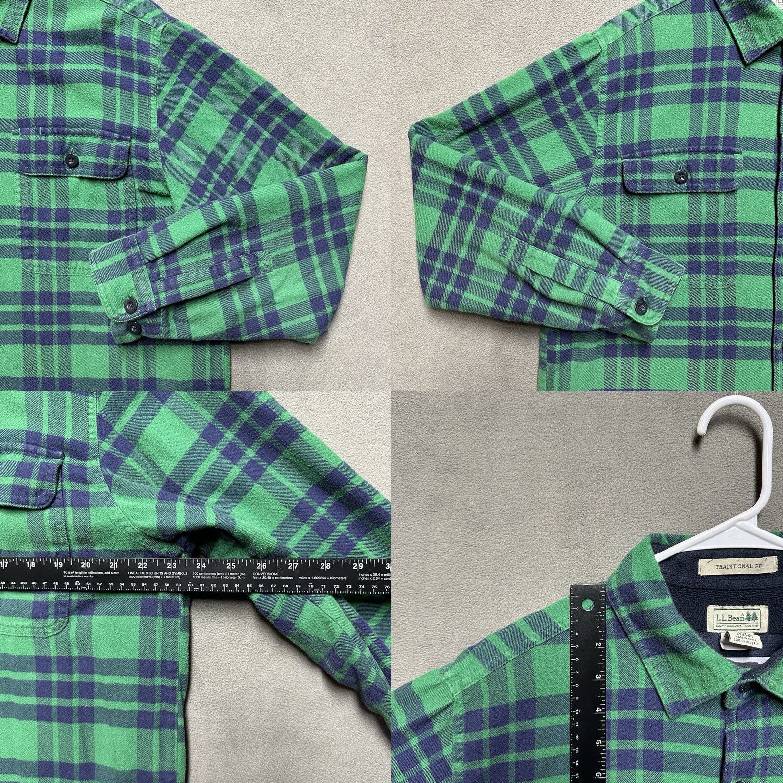 Vintage LL Bean Shirt Mens M Green Purple Plaid Fleece Lined Flannel Traditional Fit Shacket Size US M / EU 48-50 / 2 - 8 Thumbnail