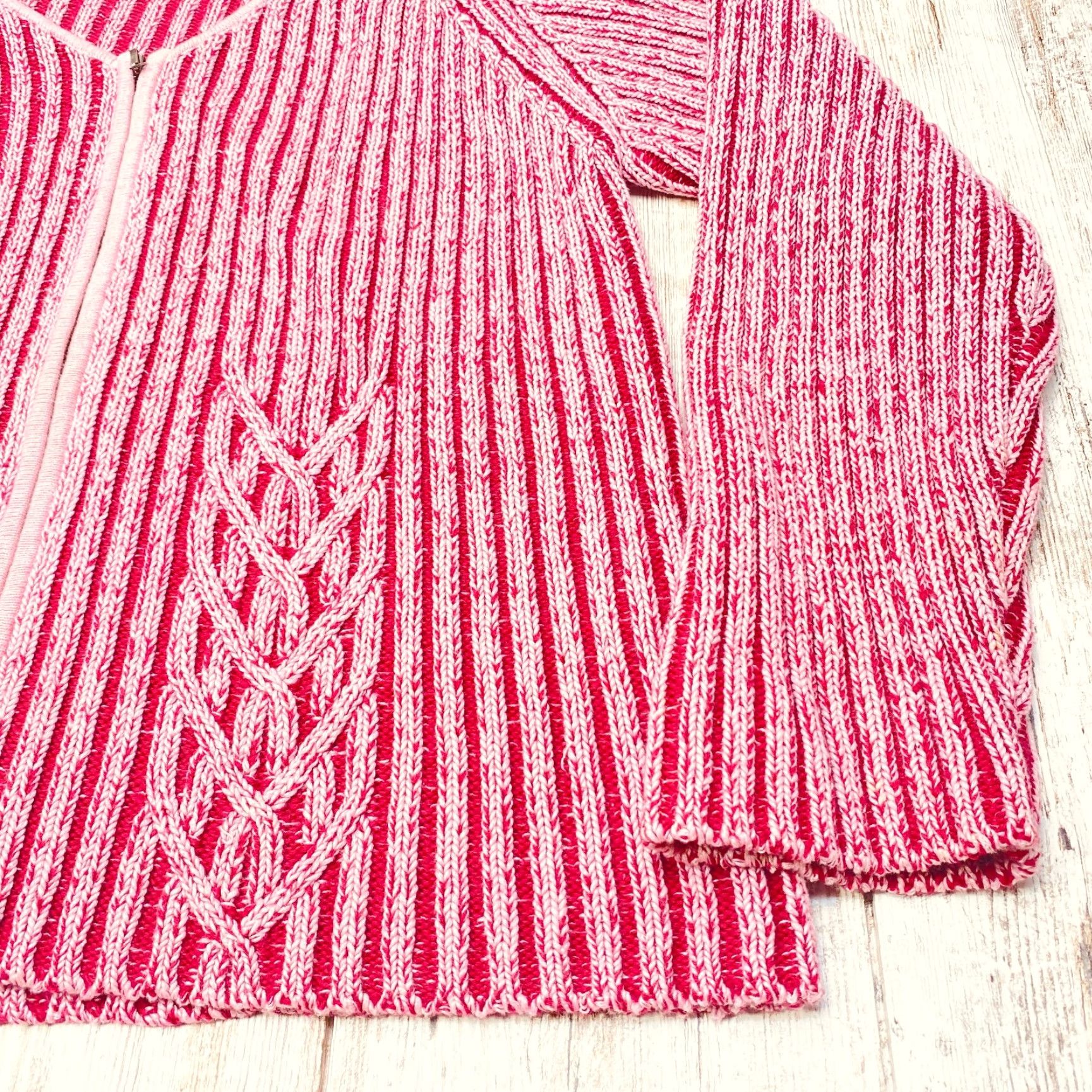 Vintage VINTAGE Cabela's Women’s Cardigan Sweater 2XL Full Zip Cable Knit Pink Hong Kong Size XXL / US 16-18 / IT 52-54 - 3 Thumbnail