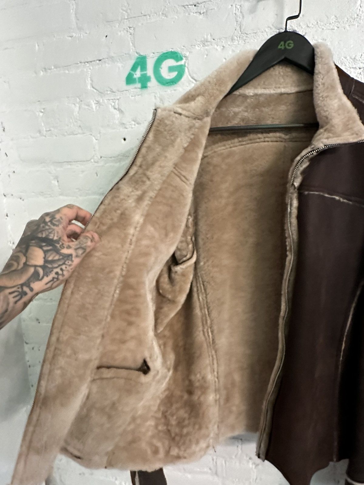 CHROME HEARTS FULL SUEDE & SHEARLING JACKET L/XL