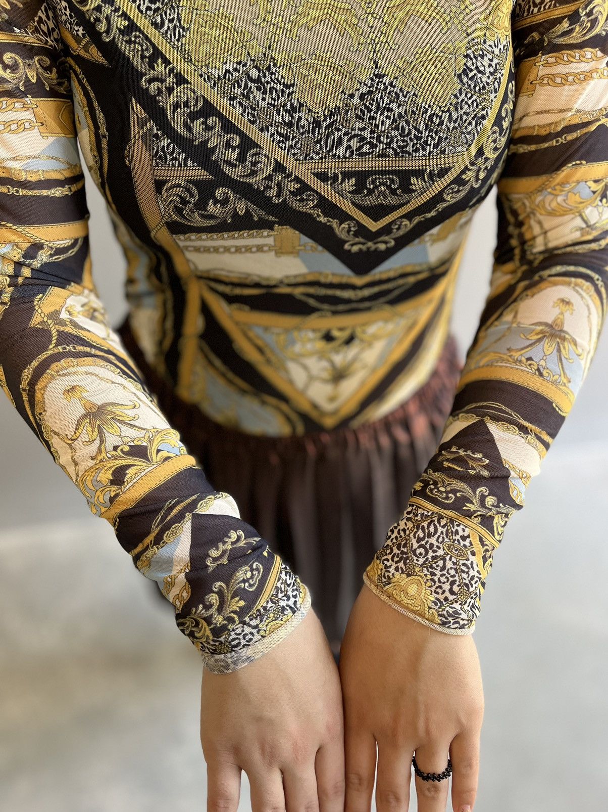 Stradivarius Stradivarius longsleeve mesh barocco versace style Size S / US 4 / IT 40 - 3 Thumbnail