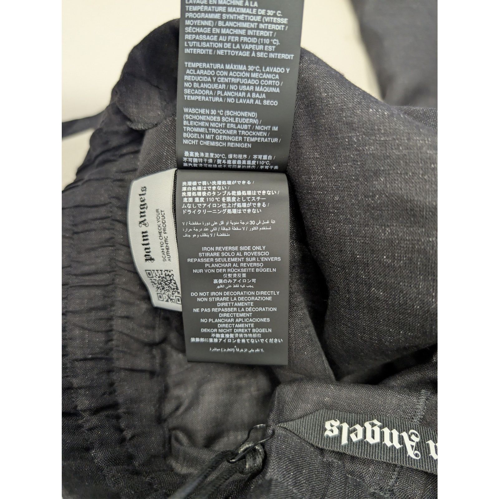 Palm Angels o1rshd1 Classic Logo Linen Track Pants Anthracite/Off White Size US 36 / EU 52 - 20 Thumbnail