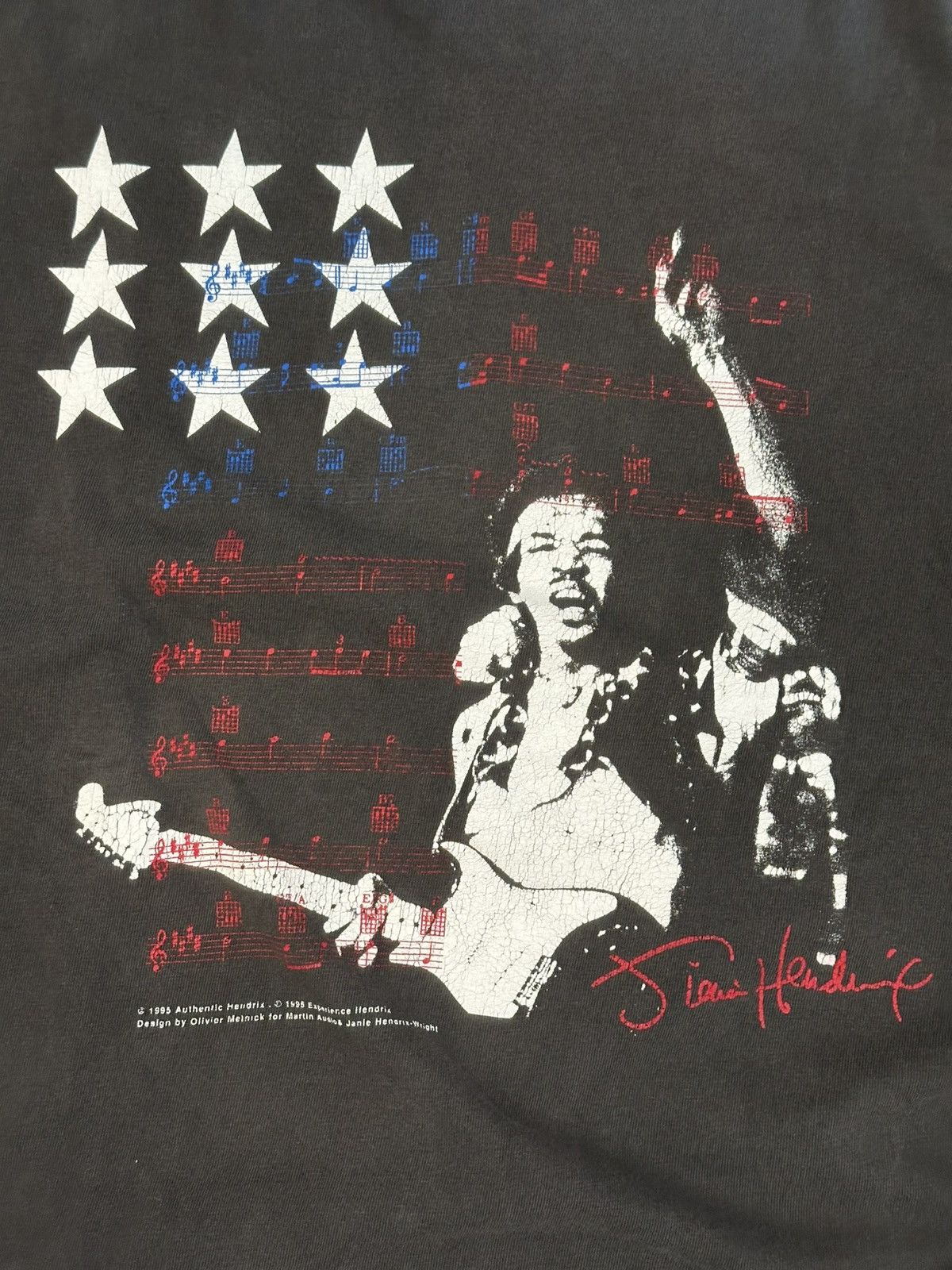 Band Tees Vintage 1995 Jimi Hendrix Electric Guitar Festival Seattle Size US XXL / EU 58 / 5 - 2 Thumbnail