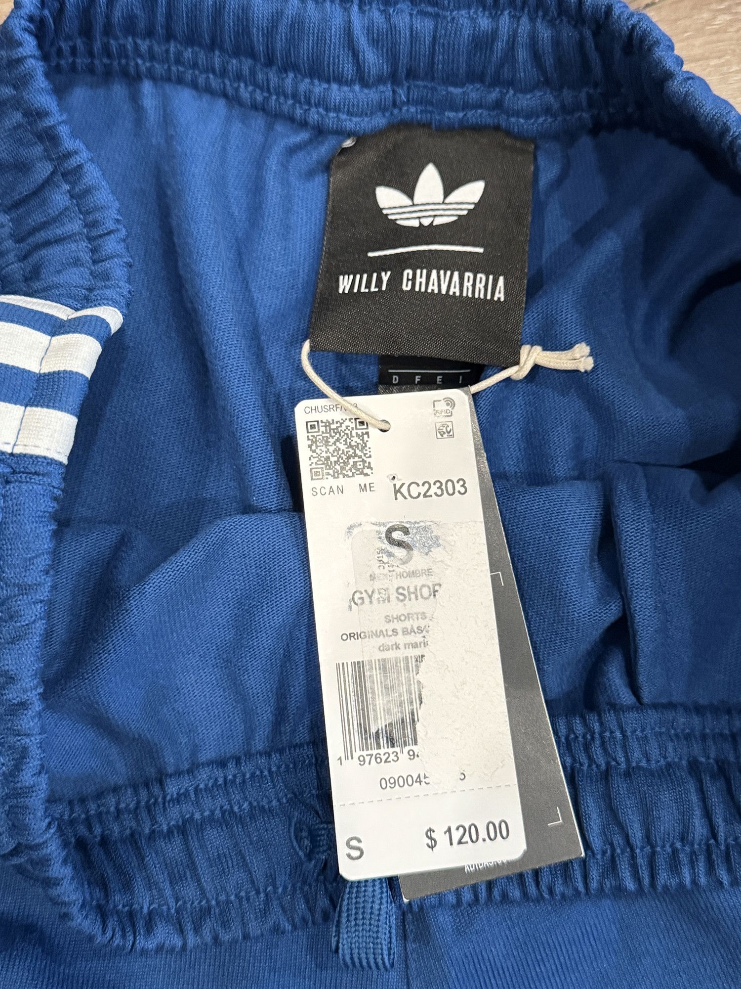 m Adidas x Willy Chavarria Gym Shorts Marine Blue. Size S