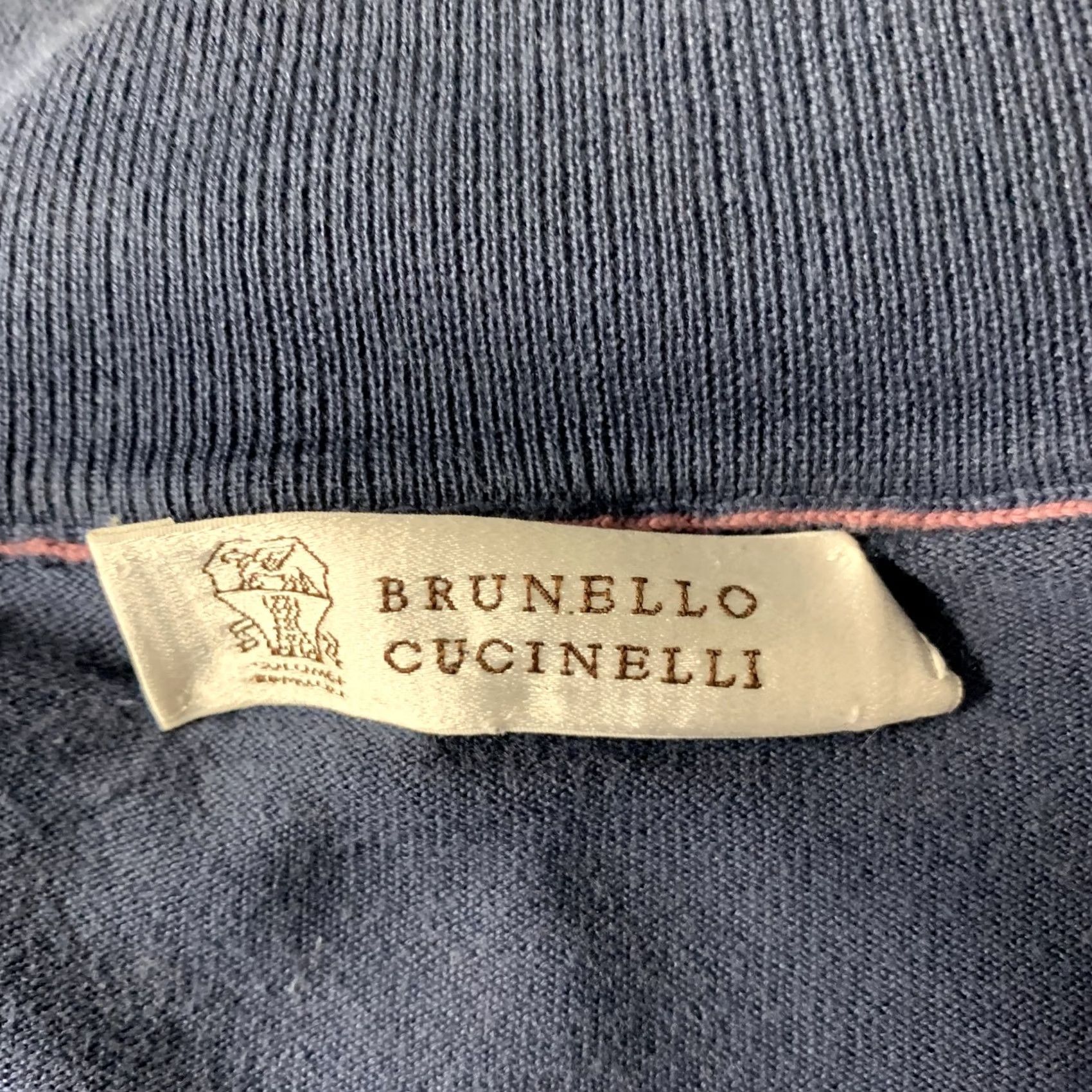 Brunello Cucinelli BRUNELLO CUCINELLI Navy Grey Cotton Zip Up Jacket M Men Size US M / EU 48-50 / 2 - 6 Thumbnail