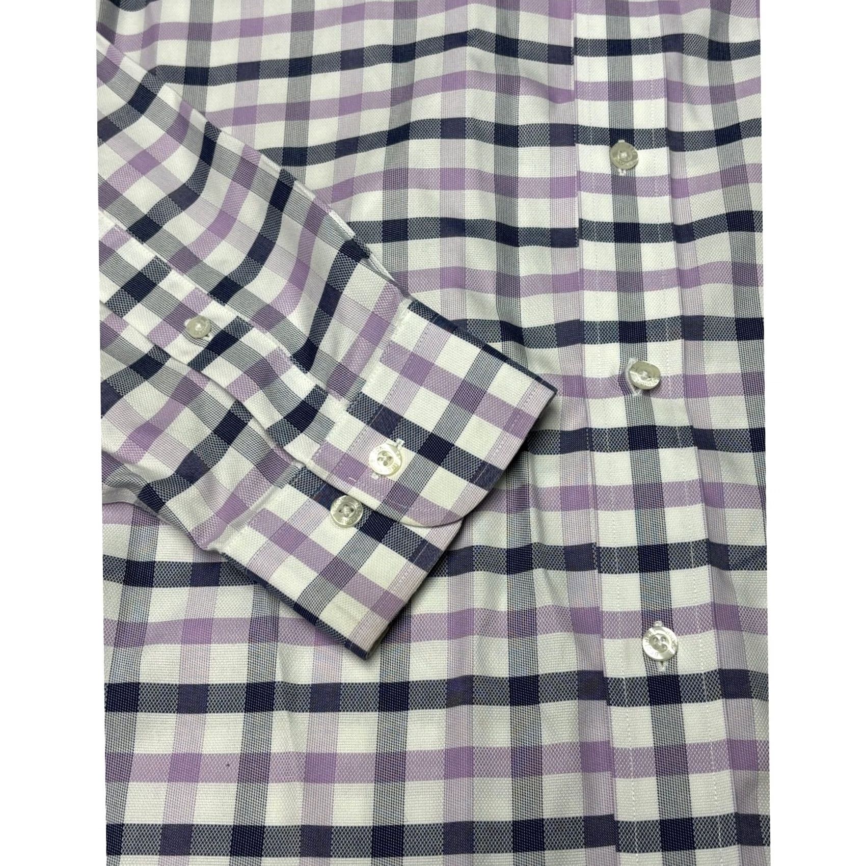 Brooks Brothers Brooks Brothers Regent Non-Iron Supima Cotton Shirt XL Purple Navy Check Mens XL Button-Up, Long Sleeve, Button-Down Collar Size US XL / EU 56 / 4 - 3 Thumbnail