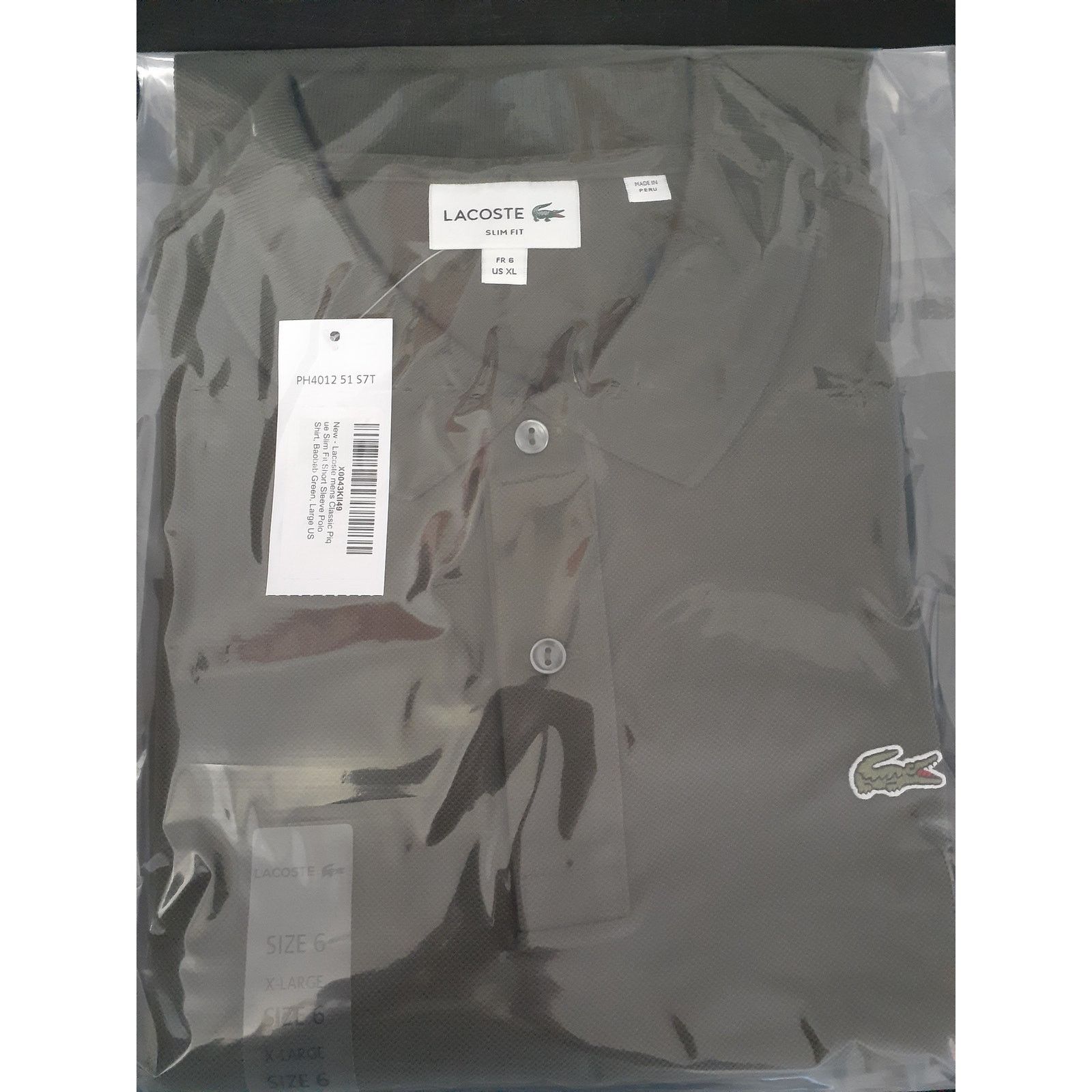 Lacoste Lacoste Men's Short Sleeve Classic Pique Polo Shirt Green L Size US XL / EU 56 / 4 - 2 Thumbnail