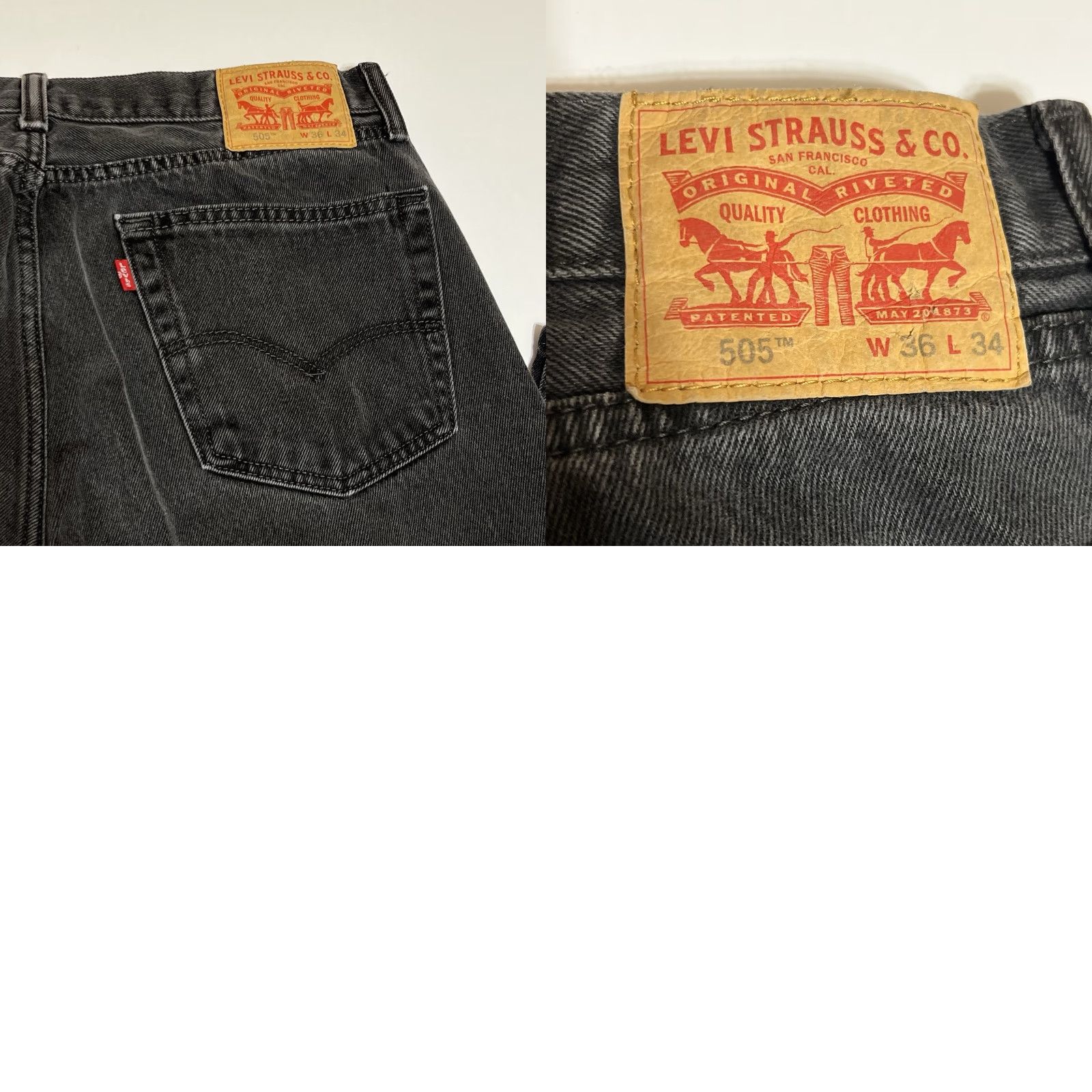 Levi's Levi's 505 Jeans Mens Regular Straight Denim Black Wash 34x32 5-Pocket Belt Loops Size US 34 / EU 50 - 8 Thumbnail