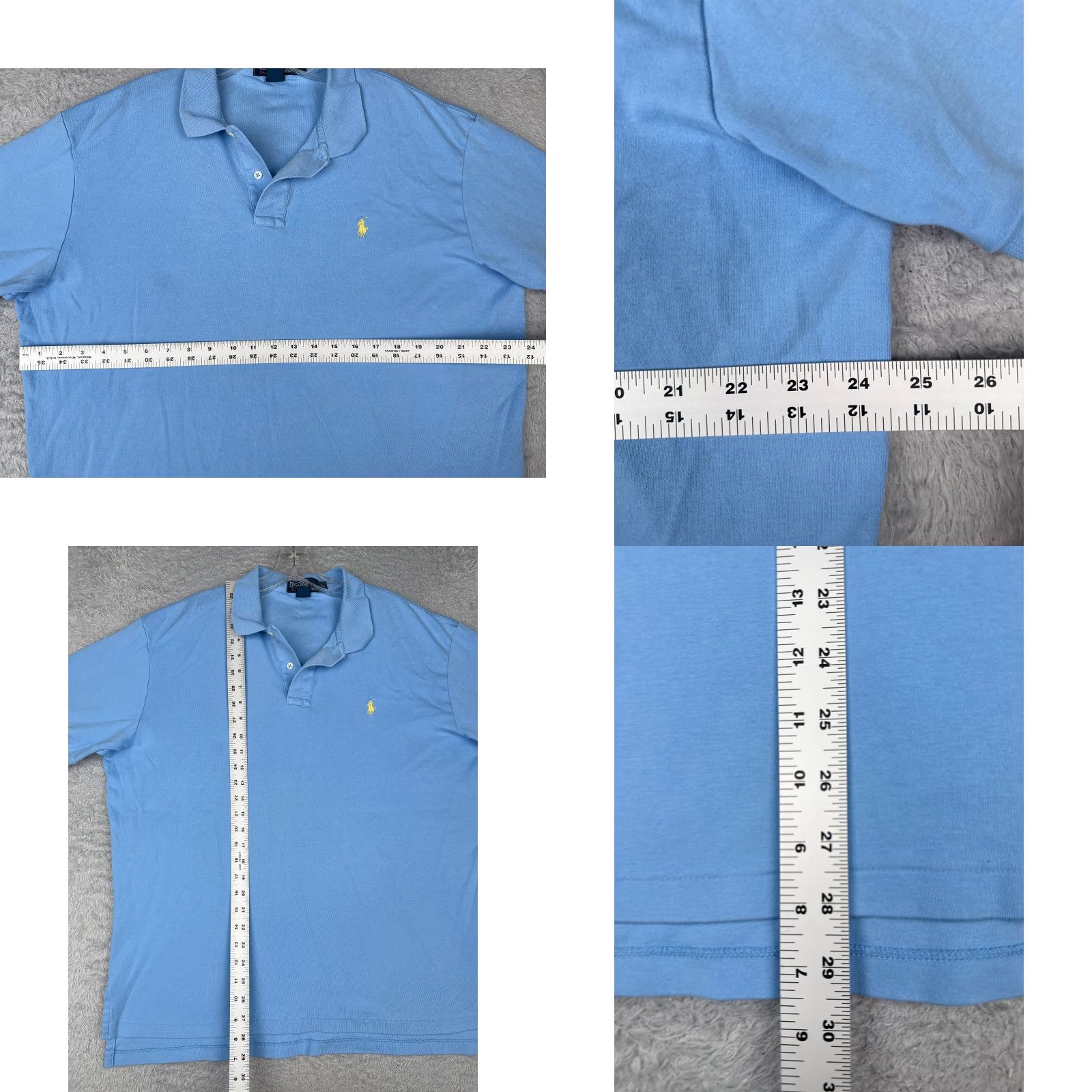 Ralph Lauren VINTAGE Ralph Lauren Polo Shirt Men XL Blue Short Sleeve 100% Cotton Polo Shirt Slim Fit 100% Cotton Logo Embroidered Button Collared Size US XL / EU 56 / 4 - 8 Thumbnail