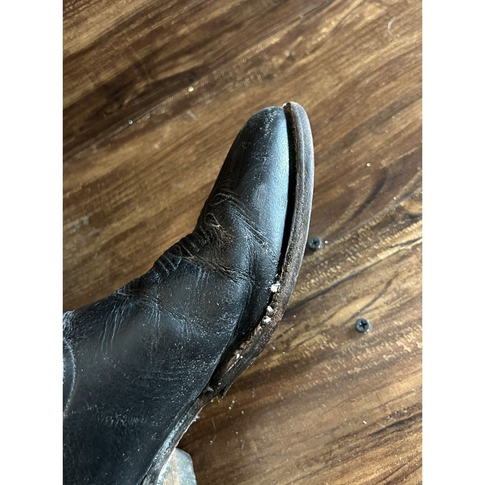 Vintage Nocona Boots Mens Cowboy Western Boot Black 8.5 D Leather Pointed Toe Boots Mens Mens Western Cowboy Theme Shoes Size US 9 / EU 42 - 6 Thumbnail