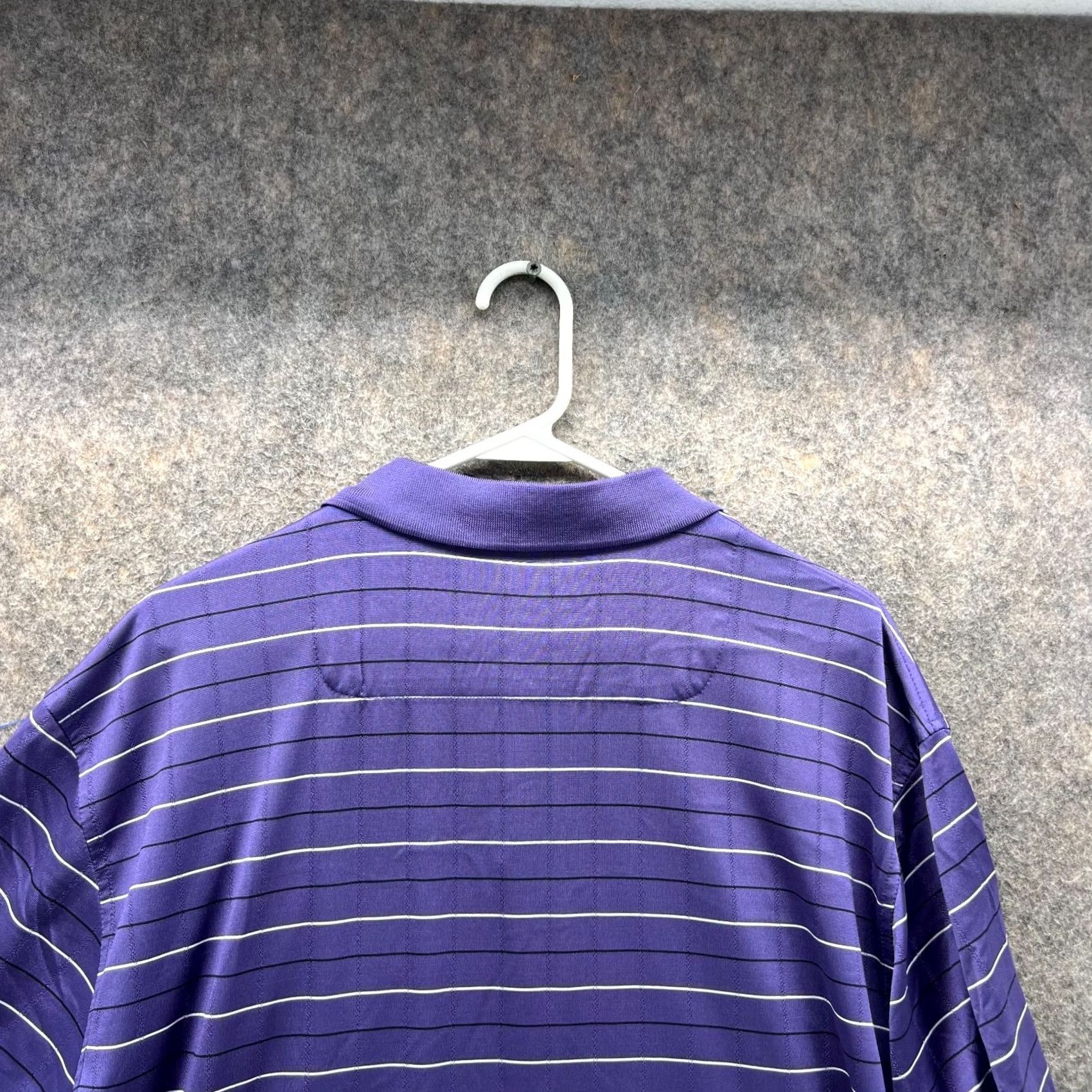 Izod Izod Polo Shirt Men XXL Adult Purple Striped Short Sleeve Button Collared Logo Vintage No 2XL Shirt Day All Seasons Casual Mens Size US XXL / EU 58 / 5 - 3 Thumbnail