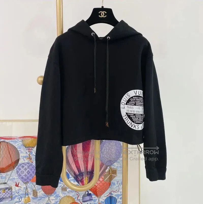 Louis Vuitton Louis Vuitton Black Cotton Logo Hoodie for Women . Size XS / US 0-2 / IT 36-38 - 1 Thumbnail