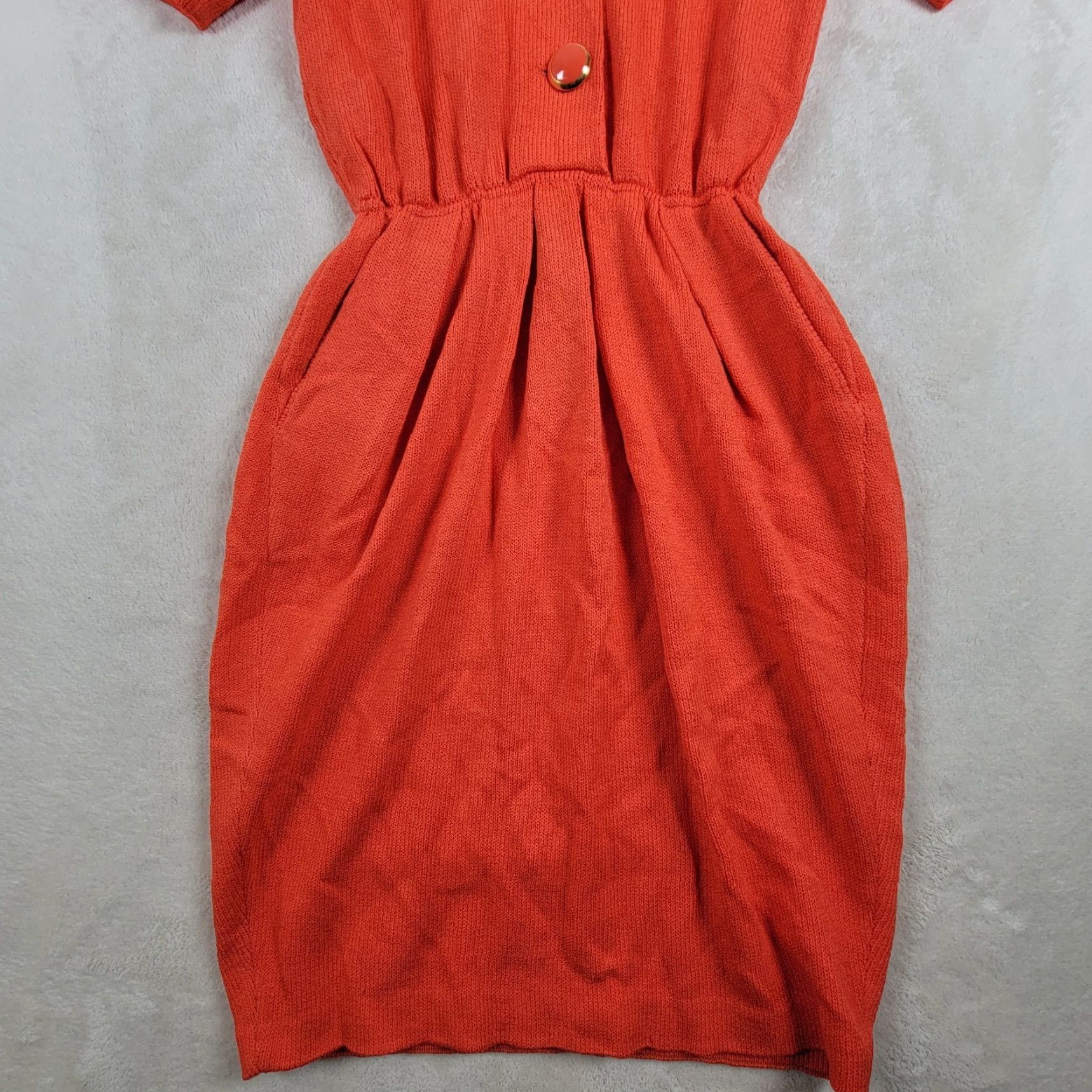 St. John St. John Dress Orange Long Knit Short Sleeve Button Closure Women 6 Dress Size M / US 6-8 / IT 42-44 - 3 Thumbnail