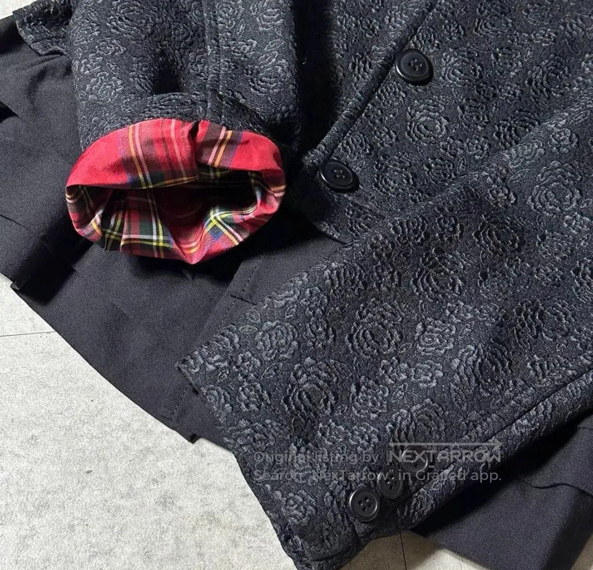 Comme des Garcons COMME des GARCONS Crewneck Floral Embroidery Wool Jacket. Size M / US 6-8 / IT 42-44 - 8 Thumbnail