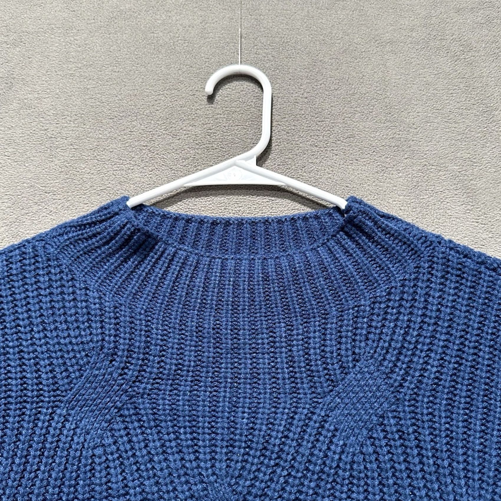 Vintage Sonoma Sweater Womens 1X Plus Blue Diamond Pattern Knit Mock Neck Acrylic Blend Size XL / US 12-14 / IT 48-50 - 3 Thumbnail