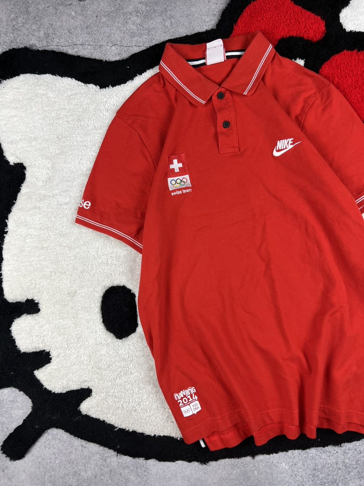 Nike Nike Switzerland Olympic Team 2014 Polo Shirt Size US M / EU 48-50 / 2 - 2 Thumbnail