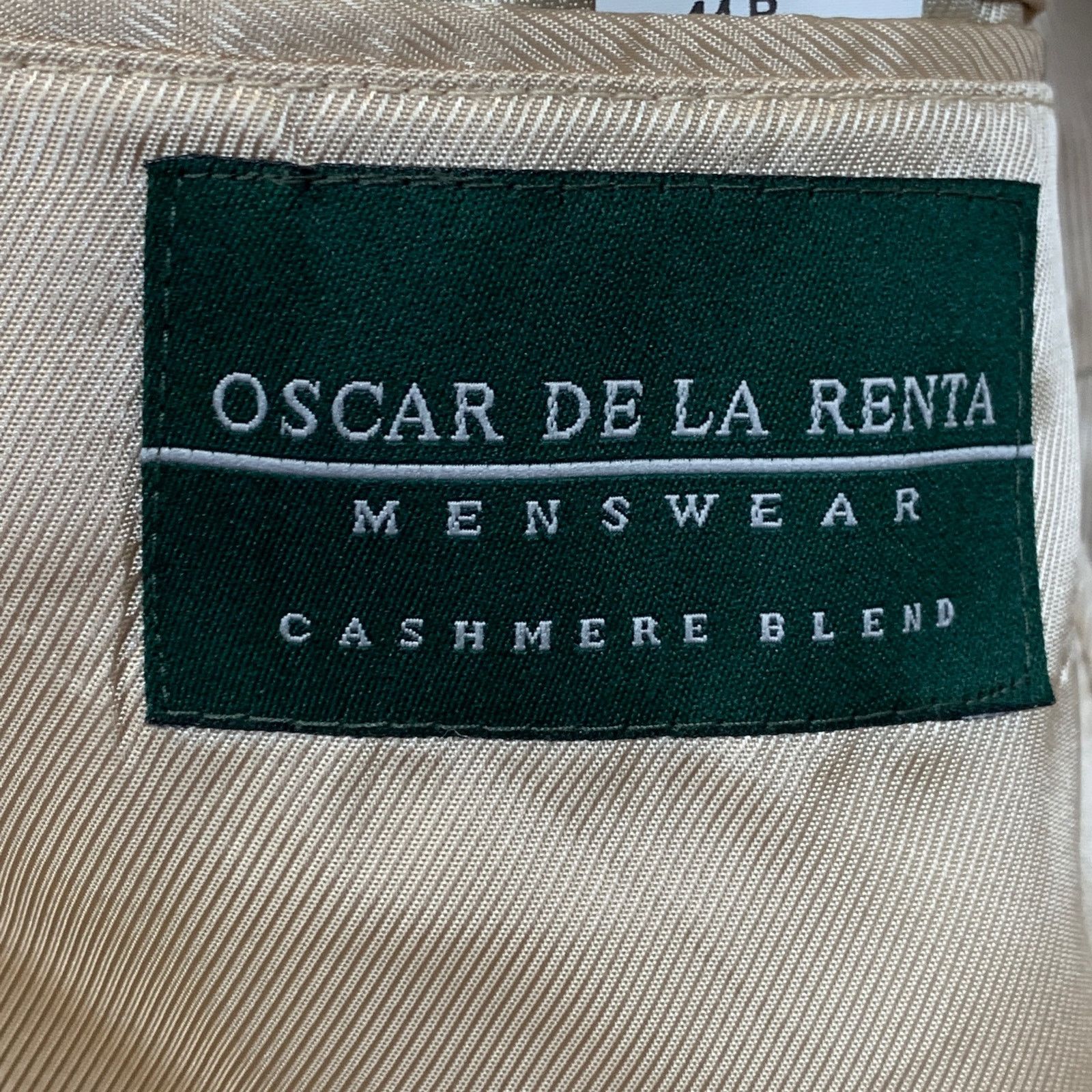 Oscar De La Renta Oscar De La Renta Wool Cashmere Blazer Tan Neutral Academia Size 44R - 3 Thumbnail