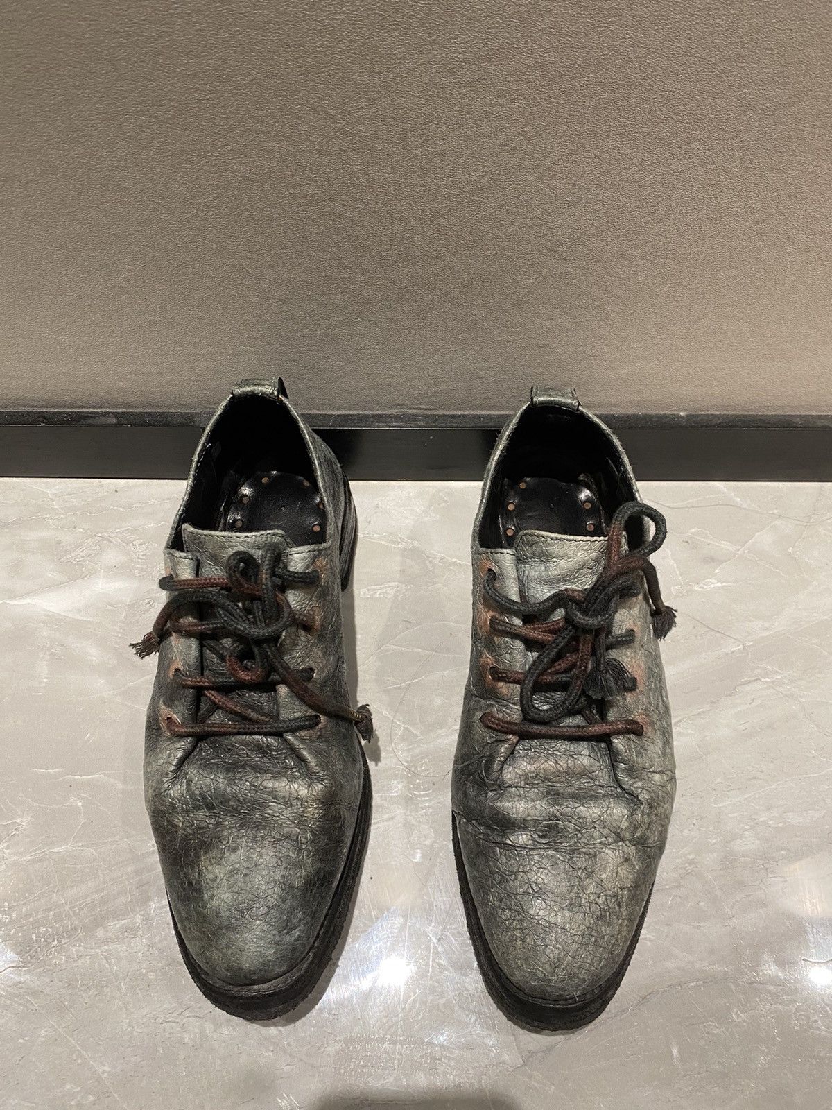 image of Carol Christian Poell Ccp Paper Dart Derbies Shoes in Grey, Men's (Size 5)