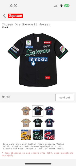 Supreme Supreme Chosen One Baseball Jersey | Grailed