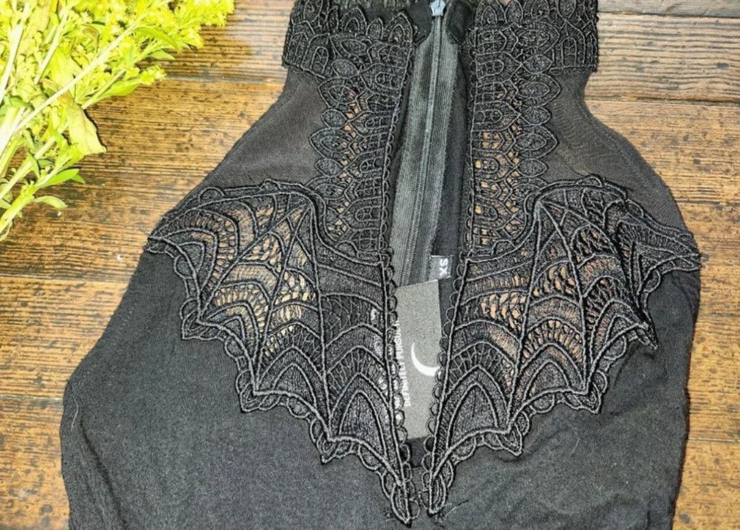 Killstar Killstar Gothic Lacey Black Dress Size XS / US 0-2 / IT 36-38 - 2 Thumbnail