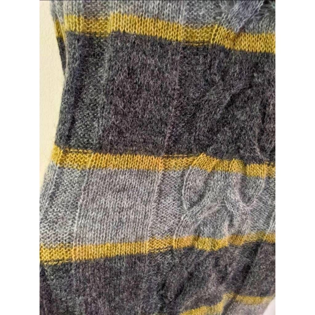 Esprit ESPRIT Women’s XS Cowl Neck Sweater Gray Gold Striped Mohair Wool Blend Knit Size XS / US 0-2 / IT 36-38 - 9 Thumbnail