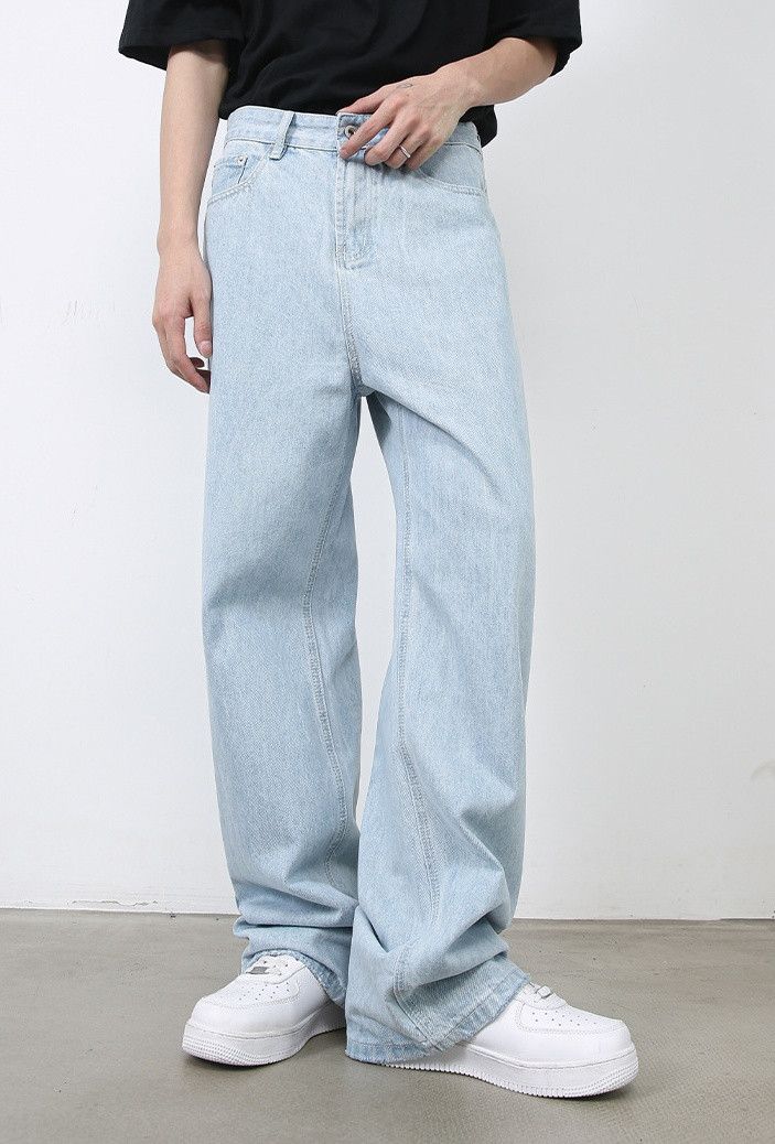 Japanese Brand × Jean Men's loose retro light blue straight jeans Size US 32 / EU 48 - 3 Thumbnail