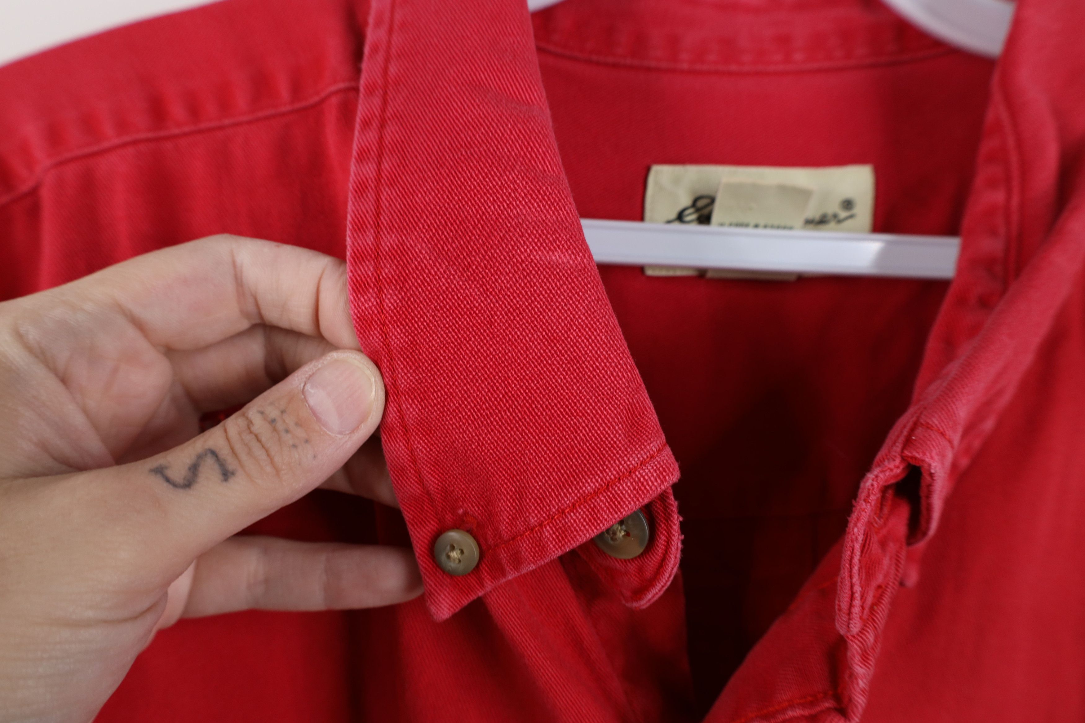 Eddie Bauer Vintage 90s Eddie Bauer Cotton Twill Button Down Shirt Red Size US XXL / EU 58 / 5 - 7 Thumbnail
