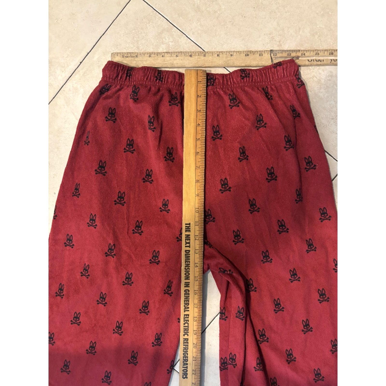Psycho Bunny Psycho Bunny Pajama Pants Mens M Red Fleece Drawstring Lounge Sleepwear Size US 31 - 5 Thumbnail