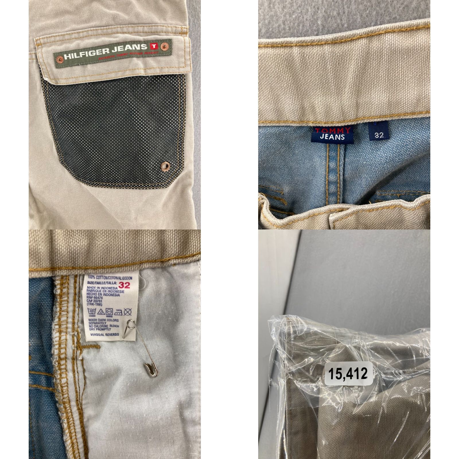 Tommy Hilfiger VINTAGE Tommy Hilfiger Jeans Khaki Shorts Mens 32 Beige 90s Size US 33 - 8 Thumbnail
