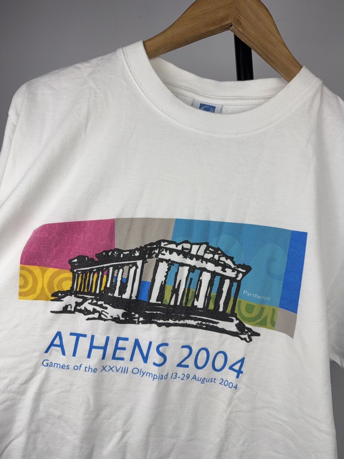 USA Olympics Retro 00s Athens 2004 Olympics Parthenon Graphic T-Shirt Size US M / EU 48-50 / 2 - 3 Thumbnail