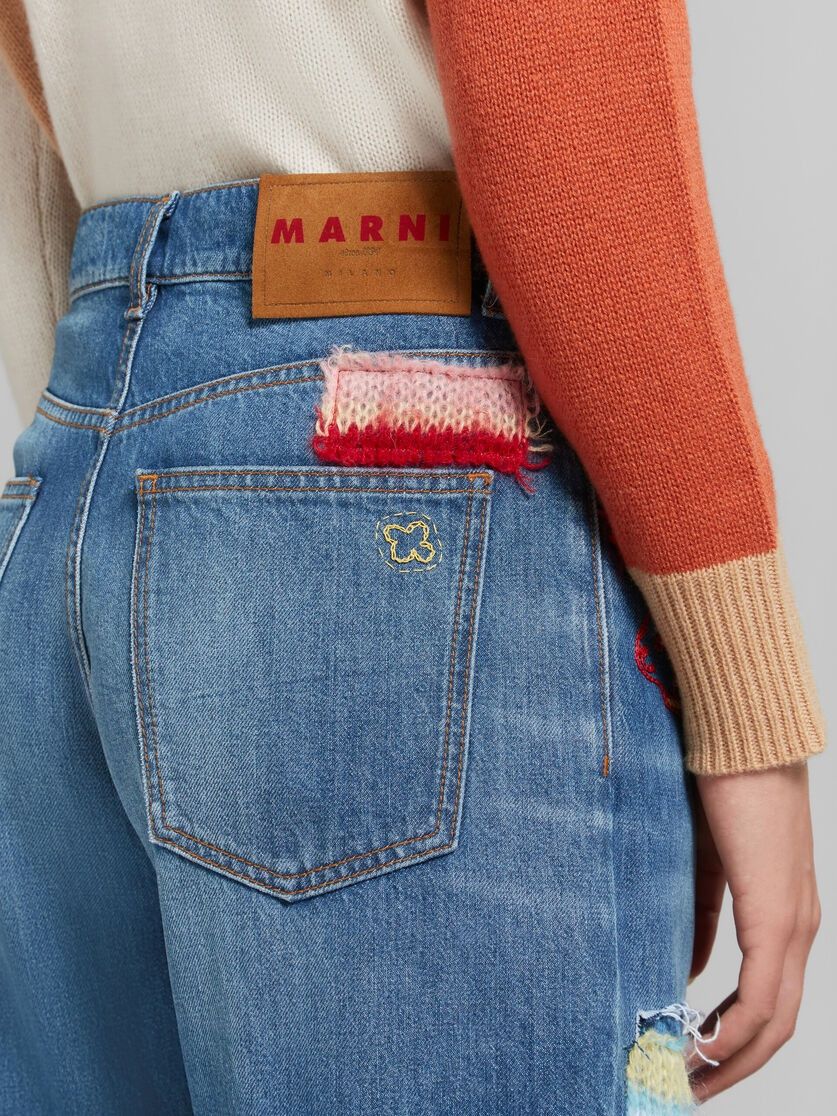 Marni oc11z0525 Jeans With Mohair Patches in Blue Size 26" / US 2 / IT 38 - 5 Thumbnail