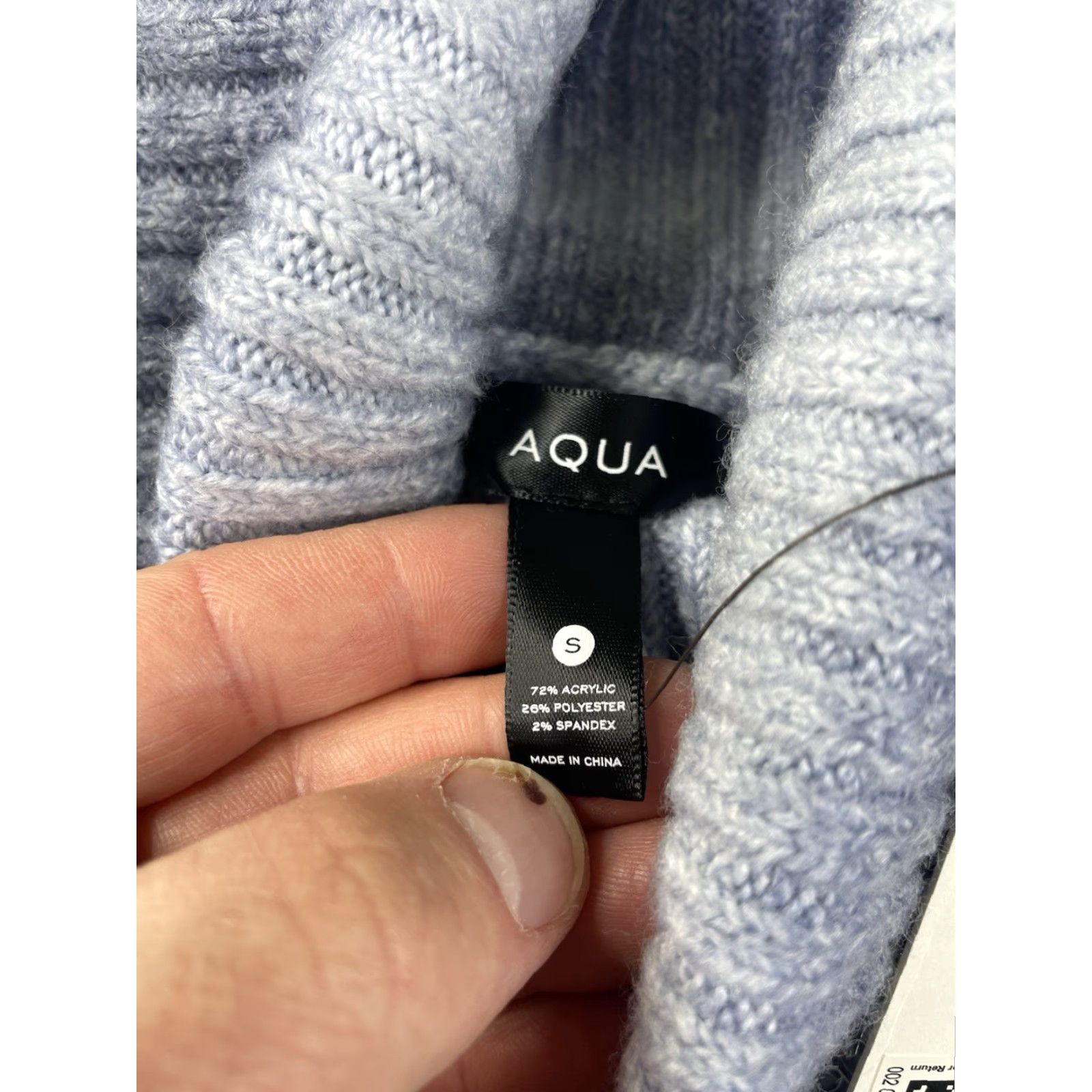AQUA NWT AQUA Ombre Turtleneck Sweater Women's Small Blue Combo Cropped Pullover Size S / US 4 / IT 40 - 5 Thumbnail