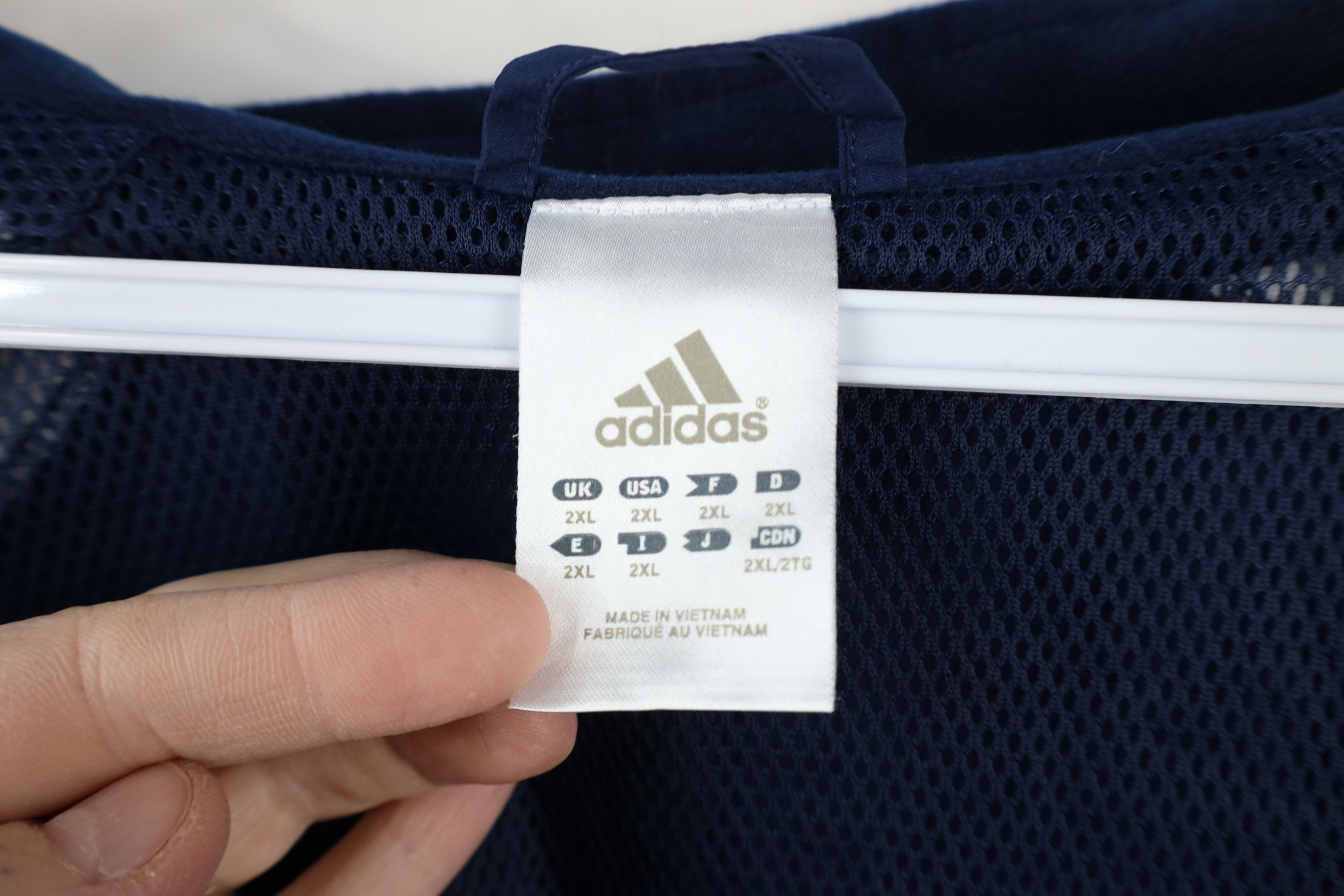 Adidas × Vintage Vintage Adidas Lined Full Zip Windbreaker Jacket Blue Size US XXL / EU 58 / 5 - 10 Thumbnail