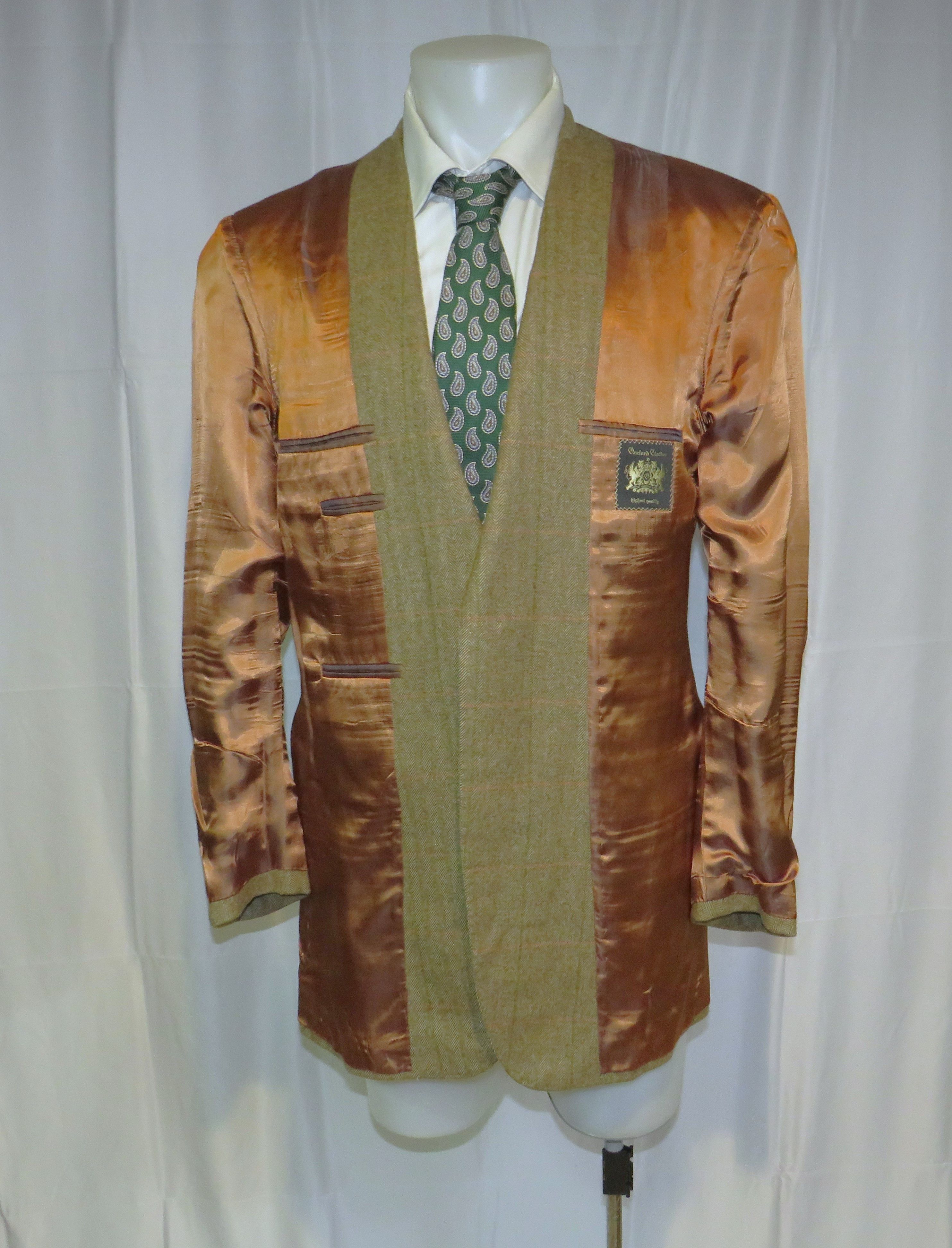 Oxxford Clothes Highest Quality Light Brown HBONE Cashmere Blend Blazer 42L Size 42L - 13 Thumbnail