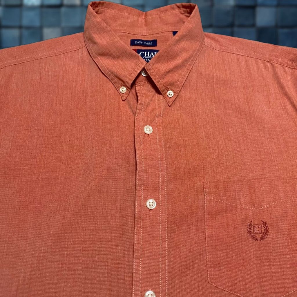 Chaps Ralph Lauren Chaps Mens Large Shirt Orange Long Sleeve Button-Down Easy Care Size US L / EU 52-54 / 3 - 1 Thumbnail
