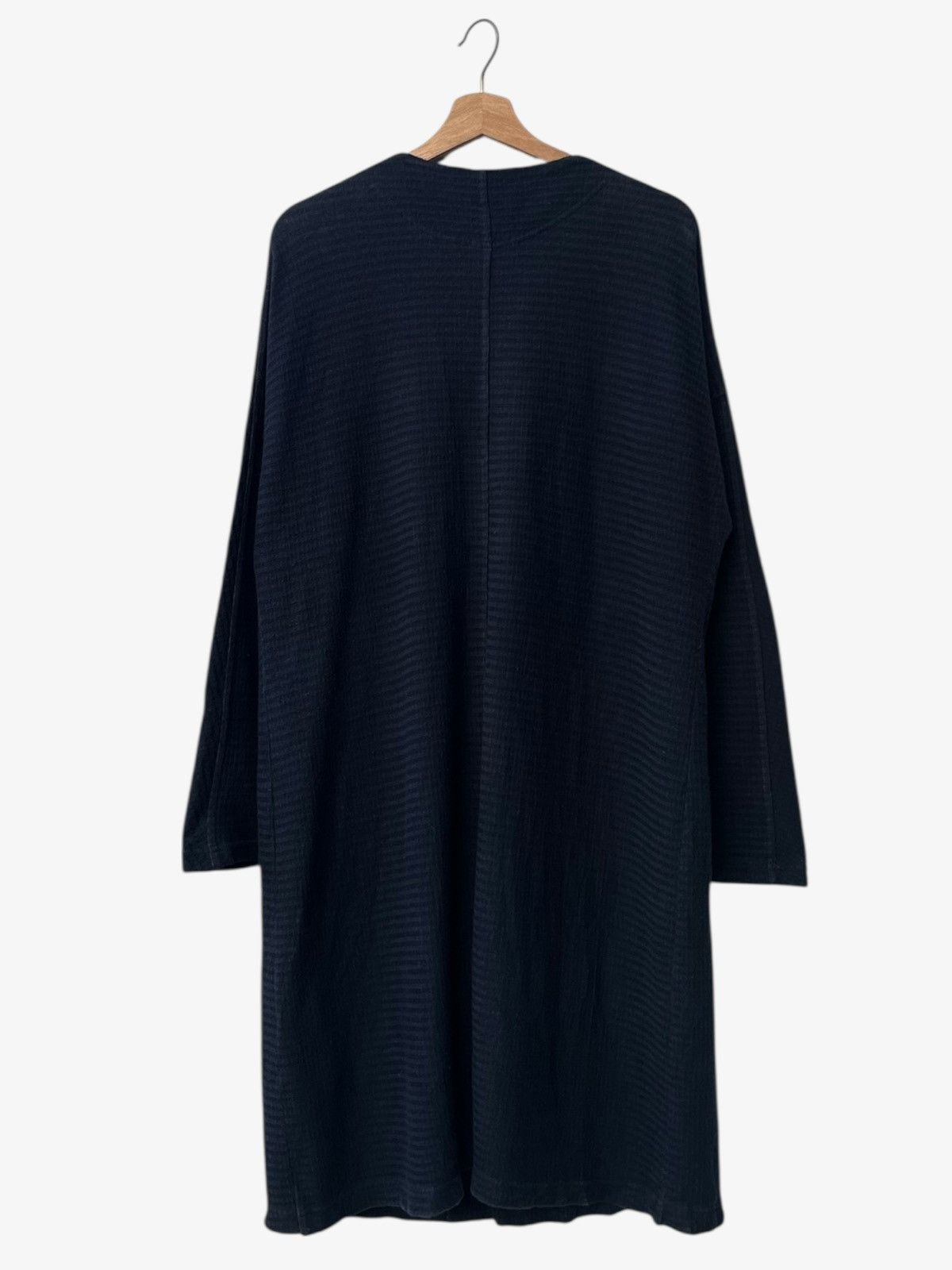 Issey Miyake Plantation Blue Cotton Long Cardigan Textured Finish Size M / US 6-8 / IT 42-44 - 6 Thumbnail