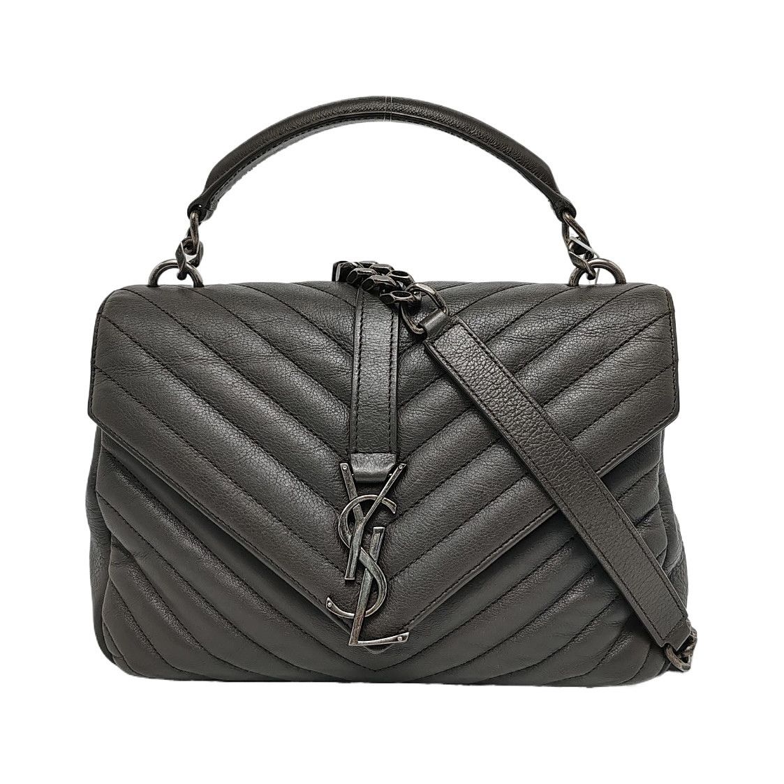 Saint Laurent Paris Saint Laurent College Chevron Leather Bag Size ONE SIZE Size ONE SIZE - 1 Thumbnail