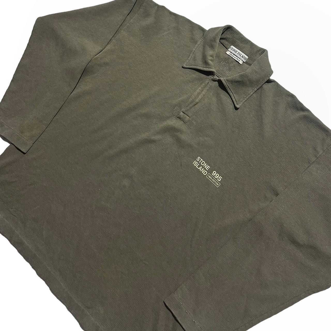 Stone Island Stone Island Pullover Long Sleeved Polo Shirt S/S 1995 Size US L / EU 52-54 / 3 - 2 Thumbnail