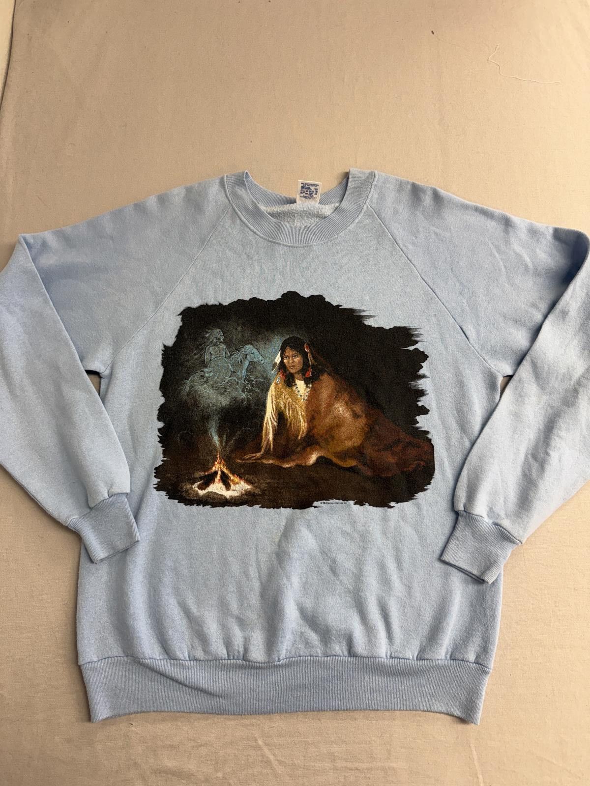 Jerzees Vintage Native American Woman Smoke Signal Warrior - L Size US L / EU 52-54 / 3 - 1 Thumbnail
