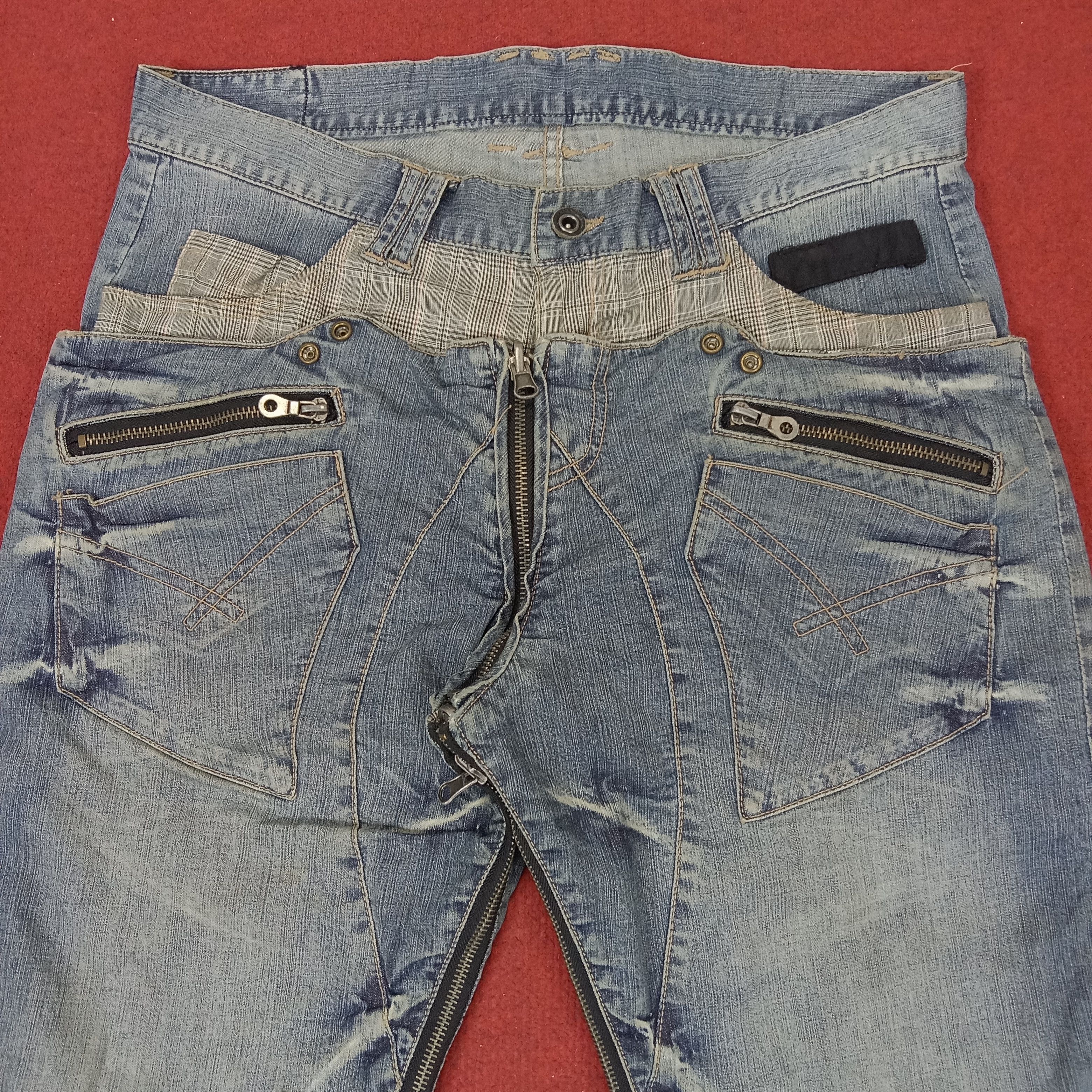 PPFM × Vintage PPFM Anarchy Denim Japanese Rare Fashion Design Jeans Size US 34 / EU 50 - 4 Thumbnail