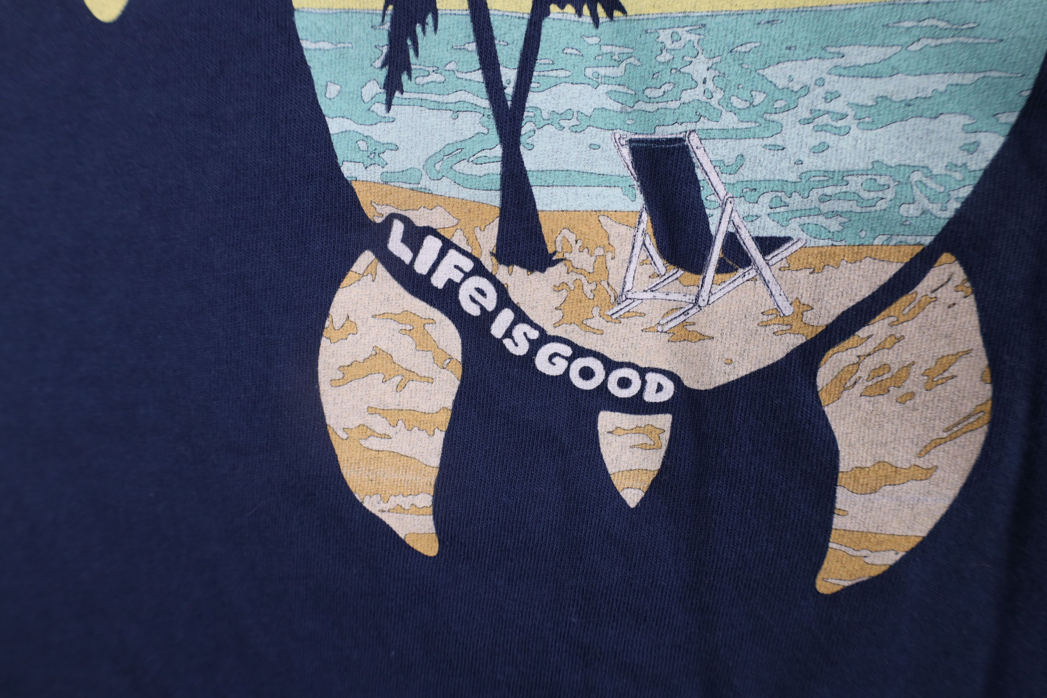 Life is Good × Vintage New Life Is Good Spell Out Sea Turtle Beach T-Shirt Blue Size XL / US 12-14 / IT 48-50 - 7 Thumbnail