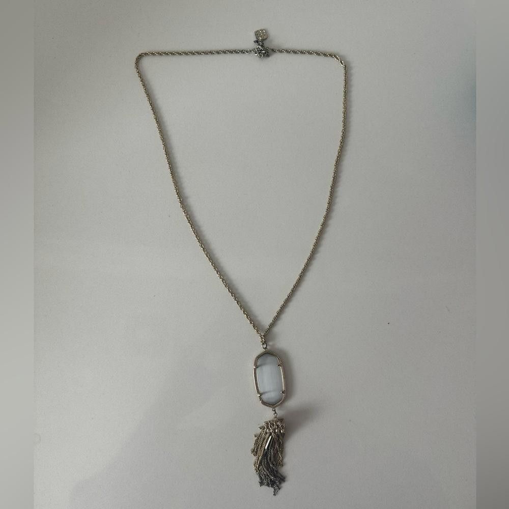 Designer Kendra Scott Rayne Slate Cat’s Eye Pendant Long Necklace Size ONE SIZE - 2 Thumbnail